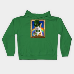 St Patricks Day Leprechaun Cat and Mouse Kids Hoodie